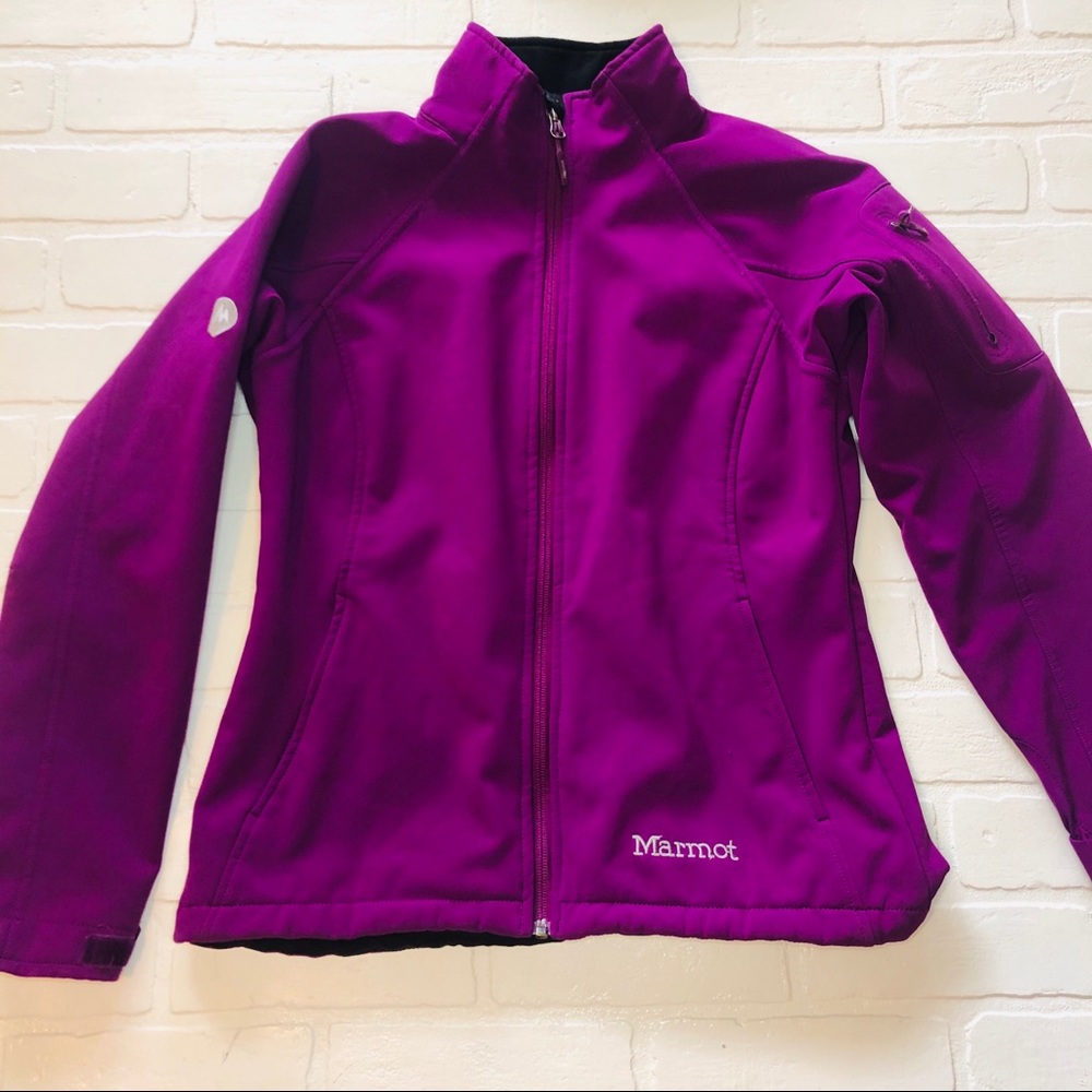 Marmot Purple Fleece Lined Zip Up Jacket